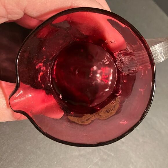 Pilgrim Glass Vintage Cranberry Glass Pitcher - Picture 6 of 11